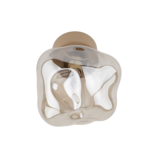 Lampada da soffitto tortora plafoniera sfera vetro design cognac 